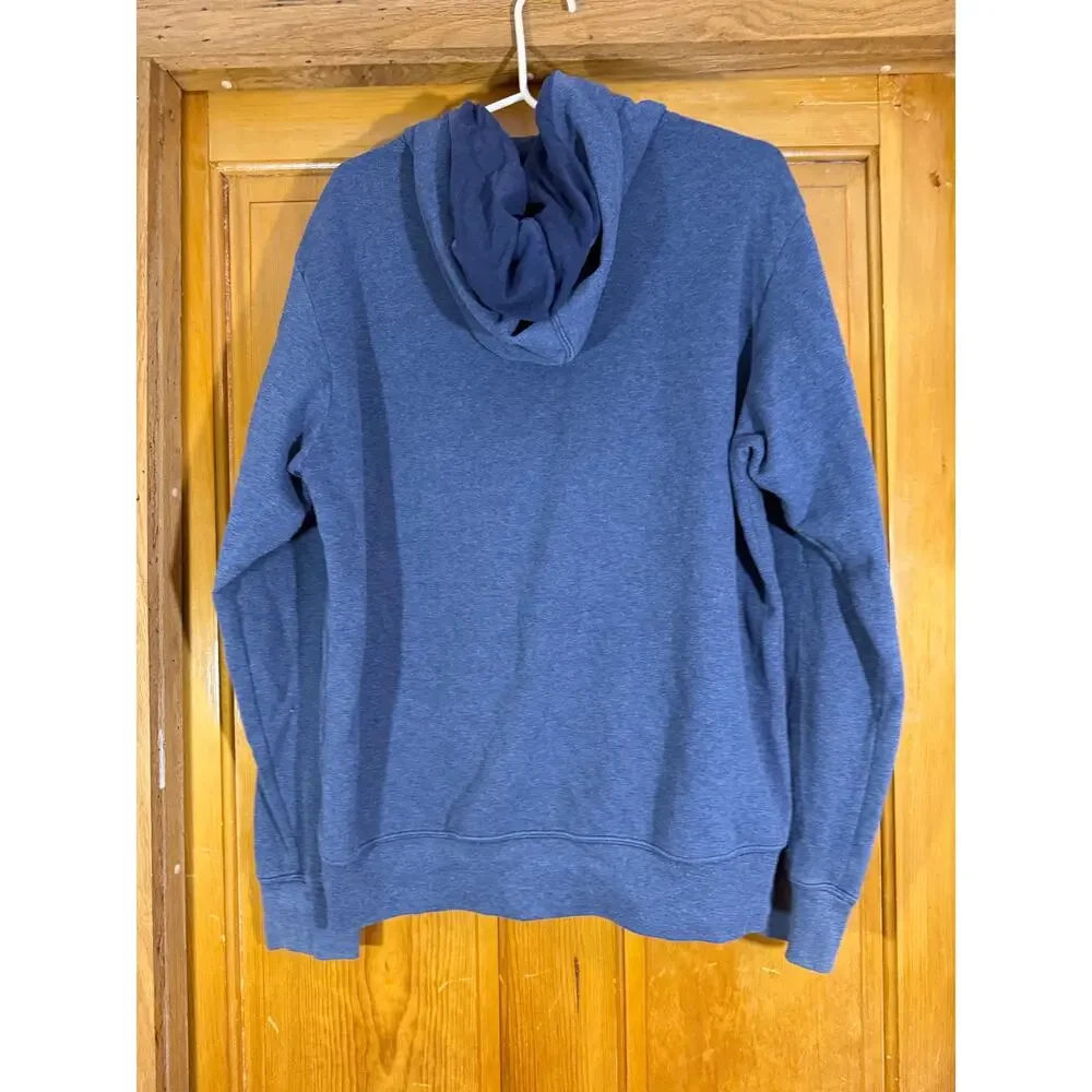 The North Face Mens Full Zip Hoodie Heather Blue Hooded Sweatshirt Large